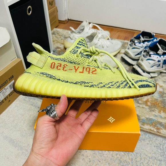 Men’s Size 9 (Euro Sz 42.5) Yeezy X Adidas Yeezy Boost 350 V2 Semi Froze Yellow - Picture 9 of 15